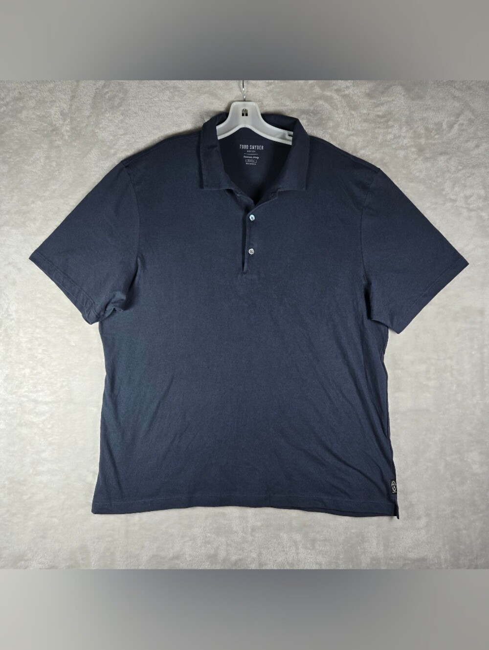 Todd Snyder Premium Jersey Polo Mens Size Extra Large Navy Blue Short Sleeve